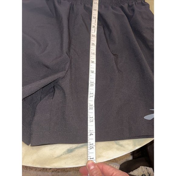 Brooks Gym Shorts Women Med Adult Black Active Fitness Run Happy Swoosh Athletic - Picture 10 of 10